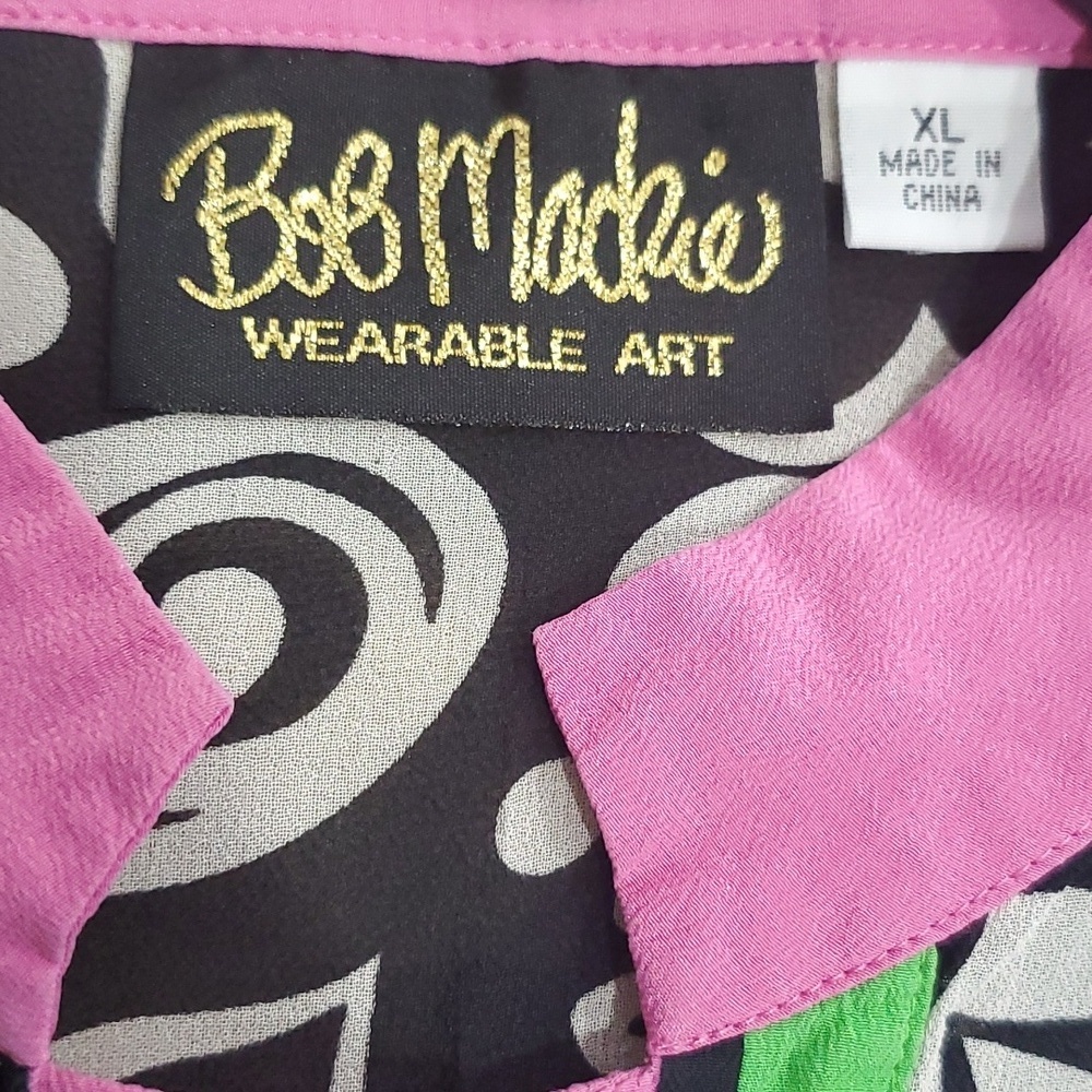 Bob Mackie Wearable Art Vintage Top 100% Silk Size XL - Picture 3 of 5